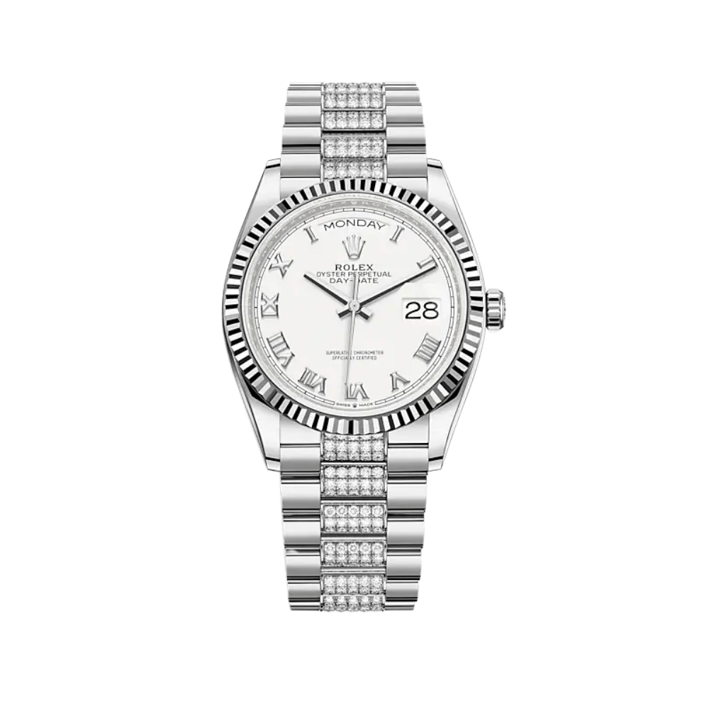 Rolex Day-Date 128239 White Gold White Dial - View 2
