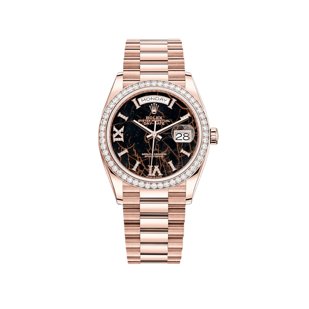 Rolex Day-Date 128345RBR Rose Gold Eisenkiesel Diamond Dial - View 10