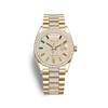 Rolex Day-Date 128348RBR Oro Amarillo Bisel de Diamantes Esfera Pavé de Diamantes
