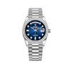 Rolex Day-Date 128349RBR Oro Blanco Esfera Azul Bisel de Diamantes