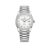 Rolex Day-Date 128349RBR Oro Blanco Bisel de Diamantes Esfera Blanca