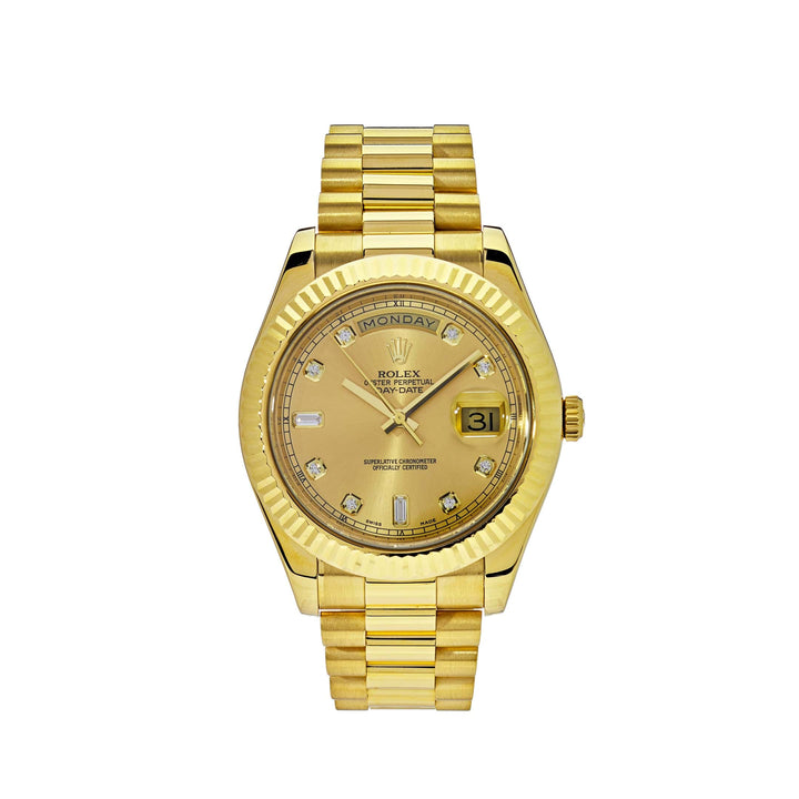 Rolex Day-Date 218238 Yellow Gold Champagne Diamond Dial - View 12
