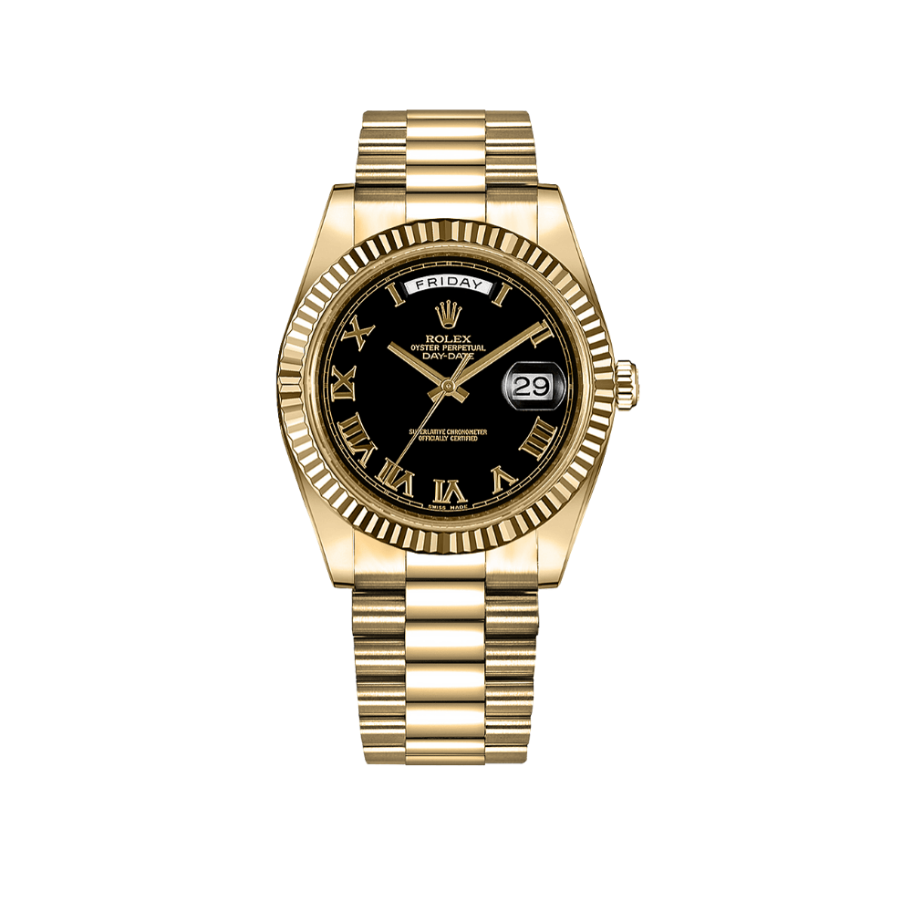 Rolex Day-Date 218238 Yellow Gold Matte Black Dial - View 2