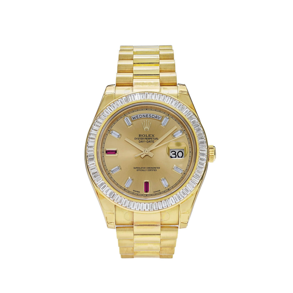 Rolex Day-Date 218398 President Yellow Gold Champagne Dial Diamond Bezel - View 4