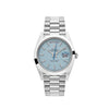 Rolex Day-Date 228206 Platino Esfera Azul Glaciar Motivo Diagonal