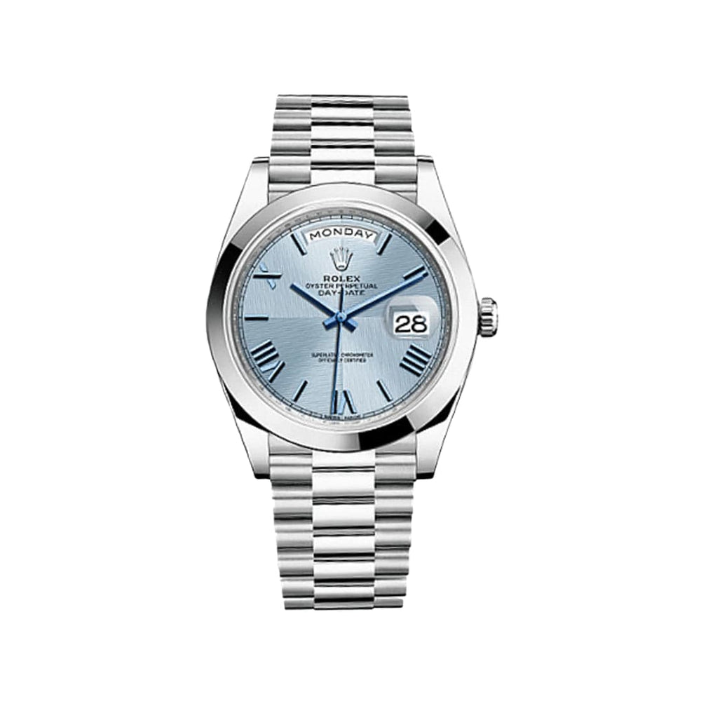 Rolex Day-Date 228206 Platinum Ice Blue Roman Dial - View 2