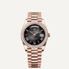 Rolex Day-Date 228235 Rose Gold Black Dial Diamond Bezel