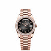 Rolex Day-Date 228235 Rose Gold Black Dial Diamond Bezel