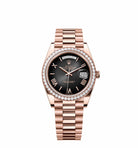 Rolex Day-Date 228235 Rose Gold Black Dial Diamond Bezel - View 3