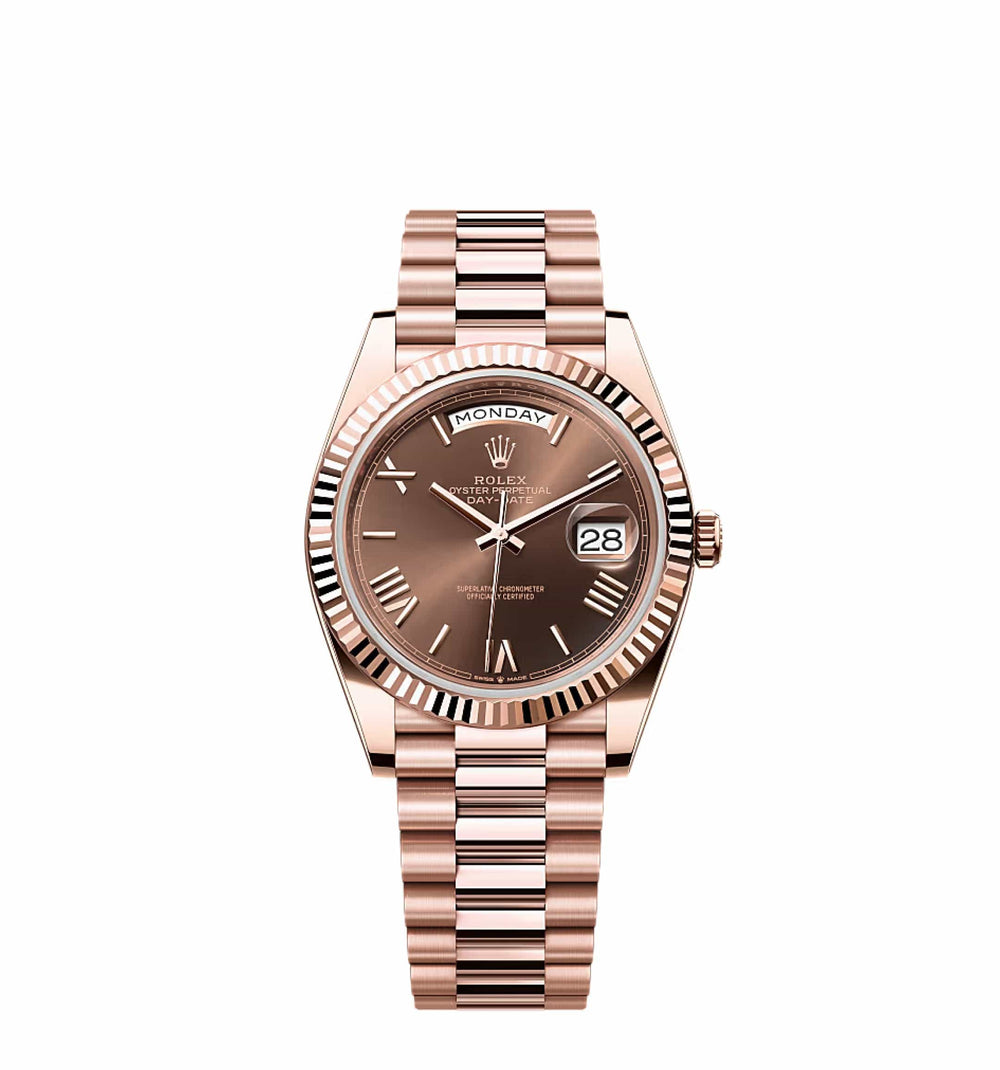 Rolex Day-Date 228235 Rose Gold Chocolate Roman Dial - View 3