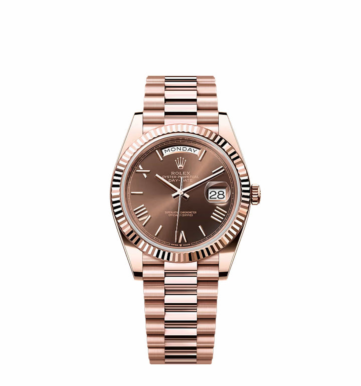 Rolex Day-Date 228235 Rose Gold Chocolate Roman Dial - View 3