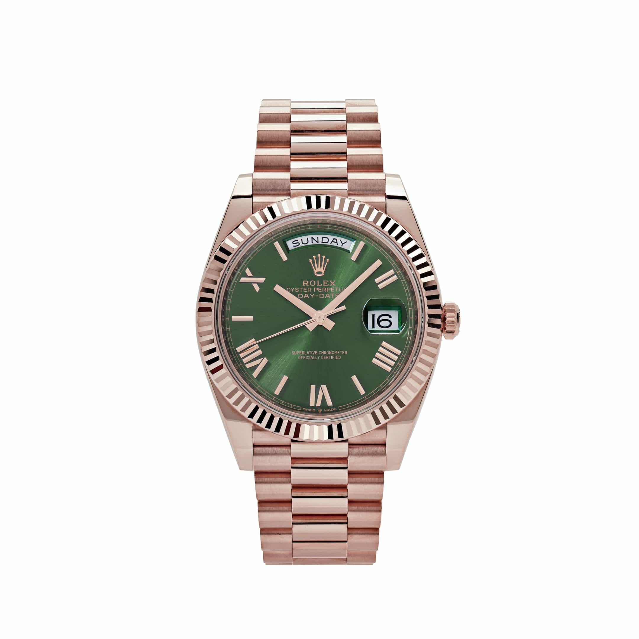 Rolex Day-Date 228235 Rose Gold Olive Green Dial - View 13