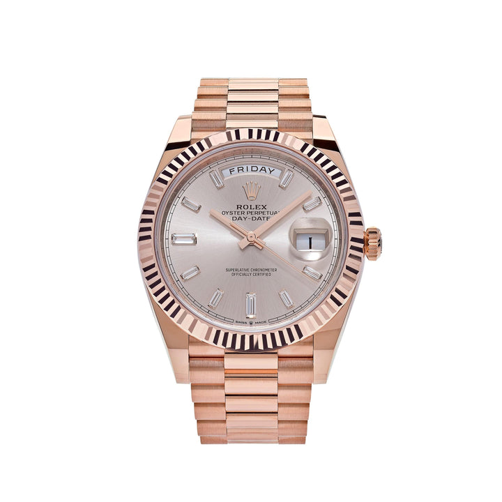 Rolex Day-Date 228235 Rose Gold Sundust Diamond Dial - View 4