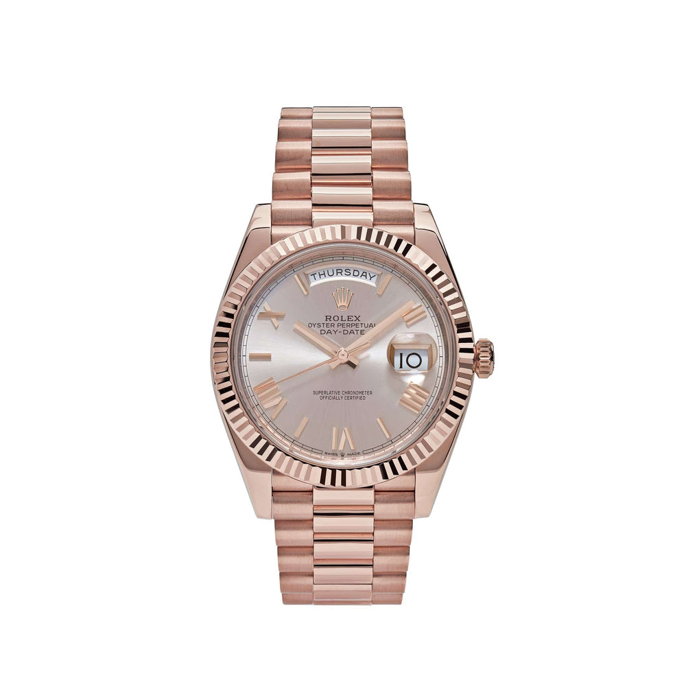 Rolex Day-Date 228235 Rose Gold Sundust Roman Dial - View 13