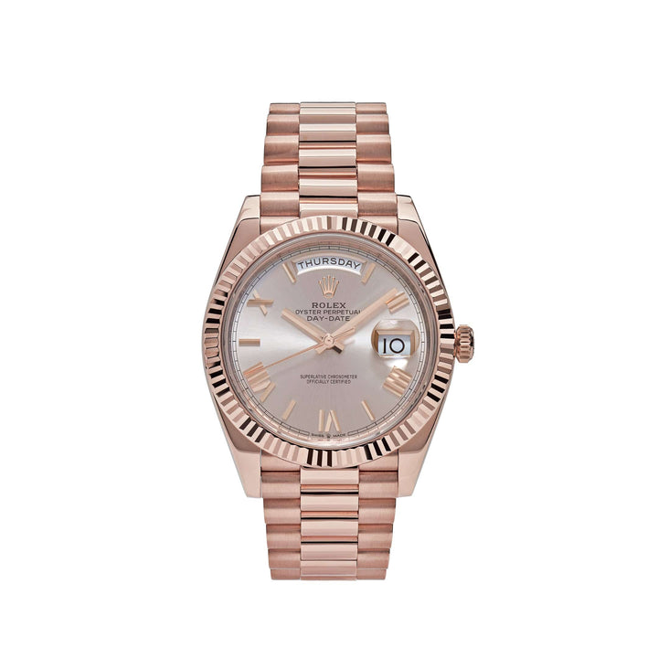 Rolex Day-Date 228235 Rose Gold Sundust Roman Dial (2023) - View 13