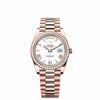 Rolex Day-Date 228235 Oro Rosa Esfera Blanca Números Romanos Bisel de Diamantes