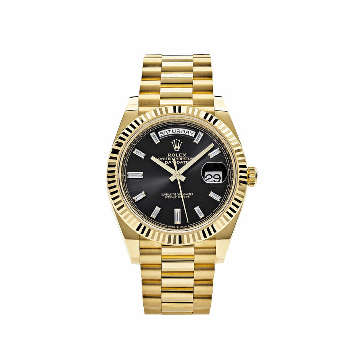 Rolex Day-Date 228238 Yellow Gold Black Baguette Diamond Dial (2022) - View 13