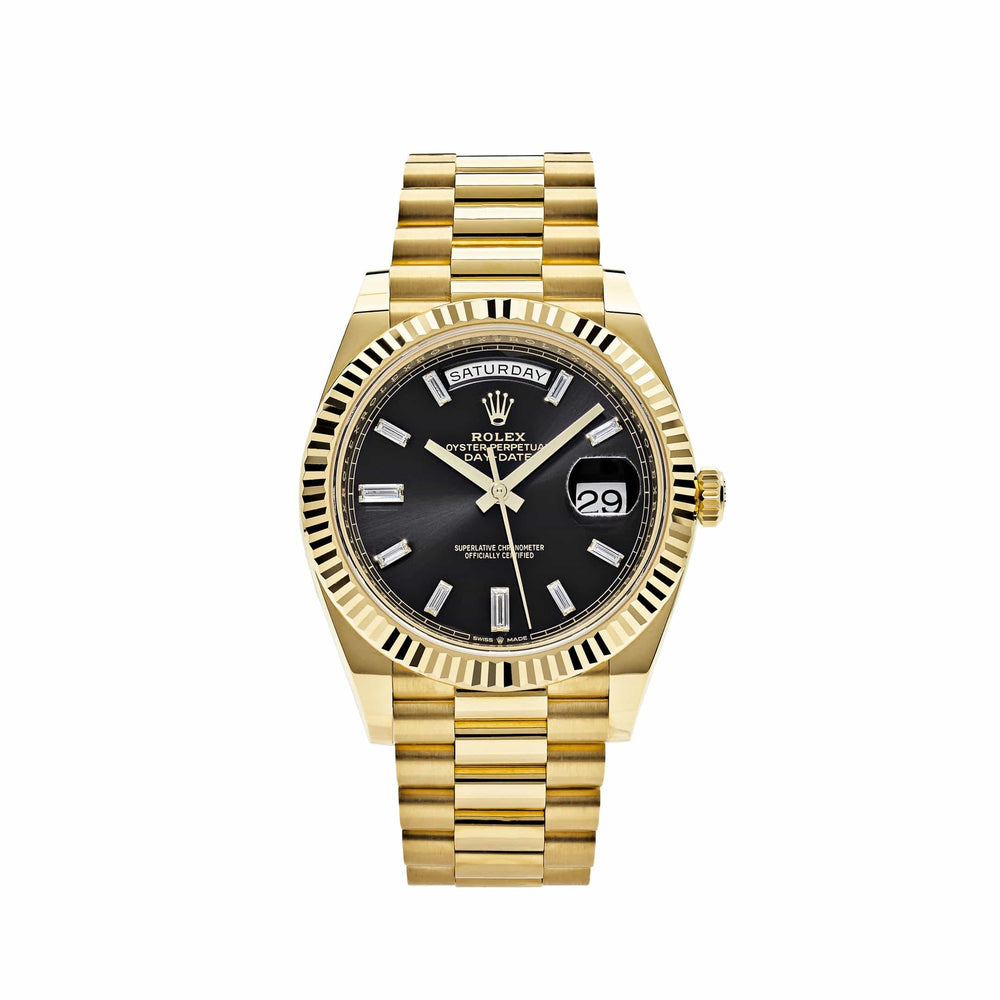 Rolex Day-Date 228238 Yellow Gold Black Baguette Diamond Dial (2022) - View 13
