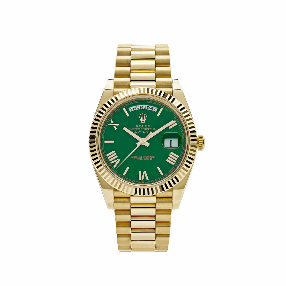 Rolex Day-Date 228238 Yellow Gold Green Roman Numerals Dial (2023) - View 14