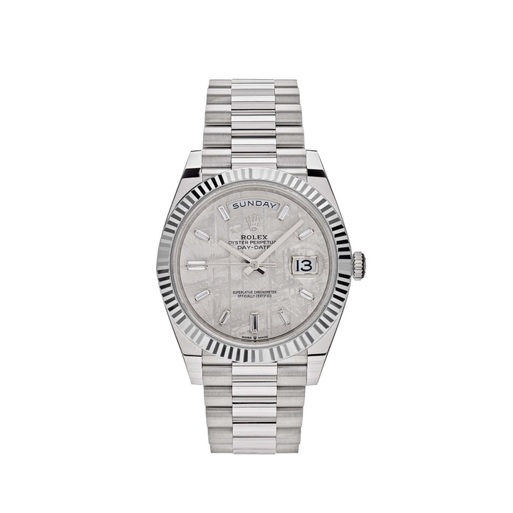 Rolex Day-Date 228239 White Gold Meteorite Diamond Dial - View 8