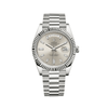 Rolex Day-Date 228239 Oro Blanco Esfera Plateada con Diamantes
