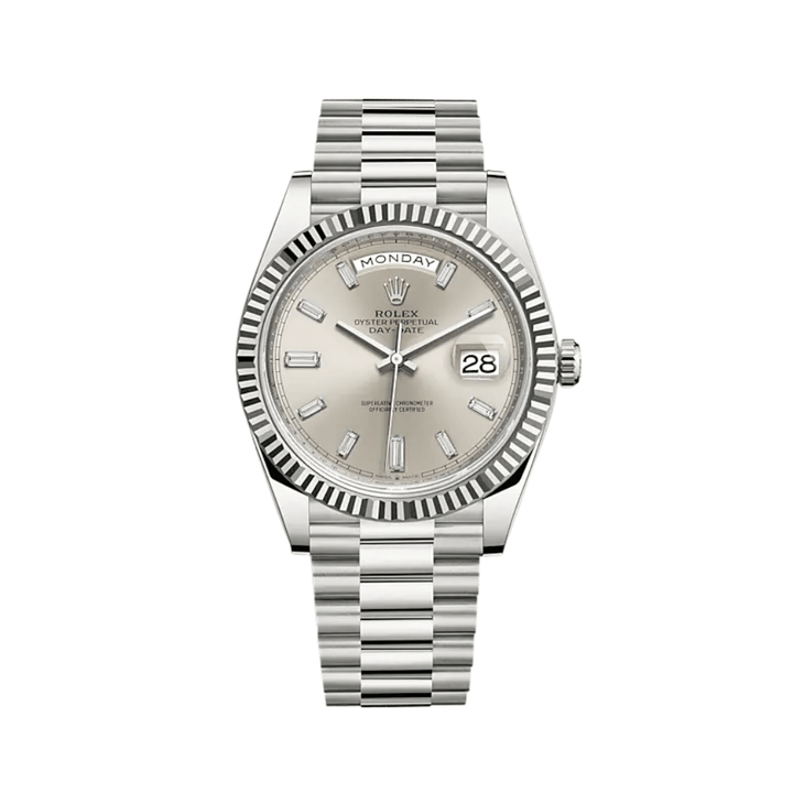Rolex Day-Date 228239 White Gold Silver Diamond Dial - View 2