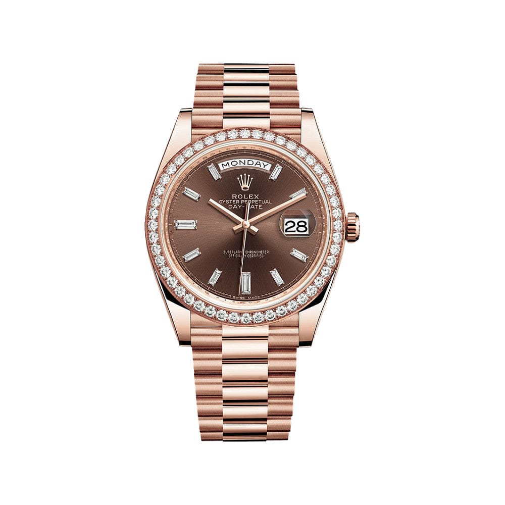 Rolex Day-Date 228345RBR Rose Gold Diamond Bezel Chocolate Dial - View 10