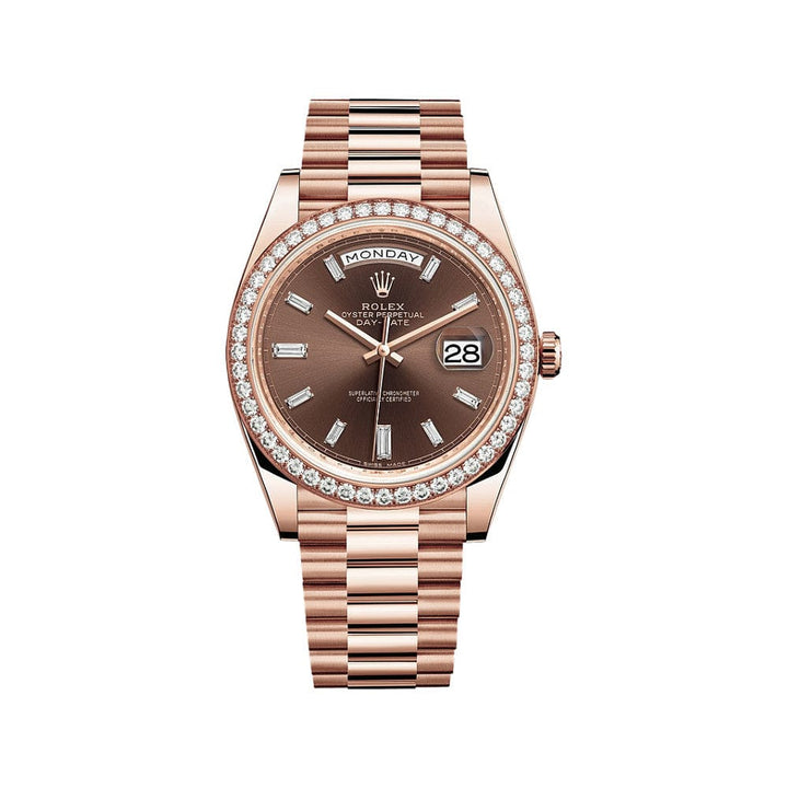 Rolex Day-Date 228345RBR Rose Gold Diamond Bezel Chocolate Dial - View 10