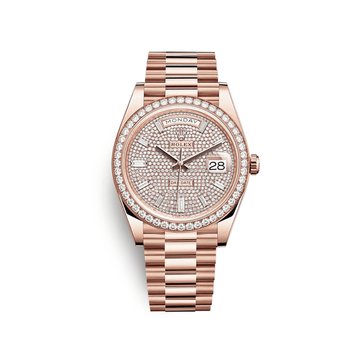 Rolex Day-Date 228345RBR Rose Gold Diamond Bezel Diamond-Paved Dial - View 6