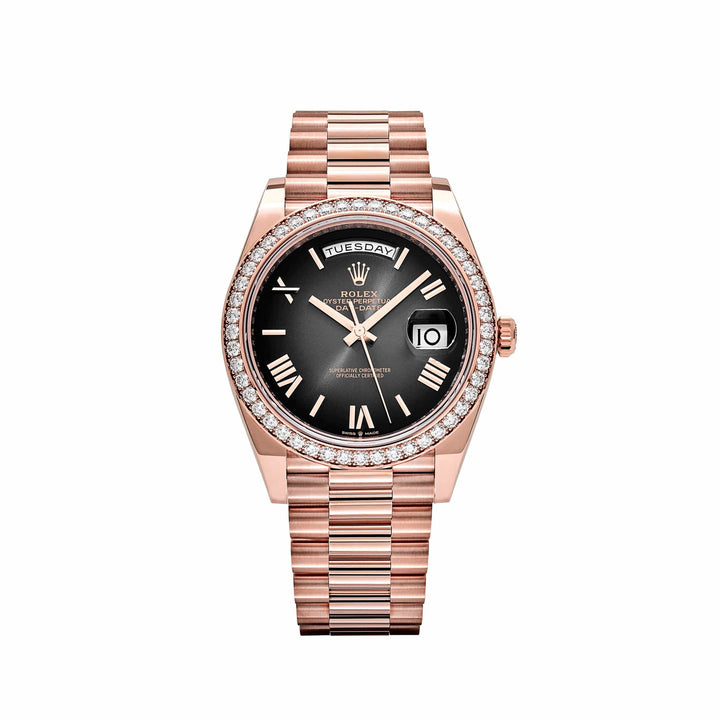 Rolex Day-Date 228345RBR Rose Gold Diamond Bezel Slate Ombre Dial - View 13
