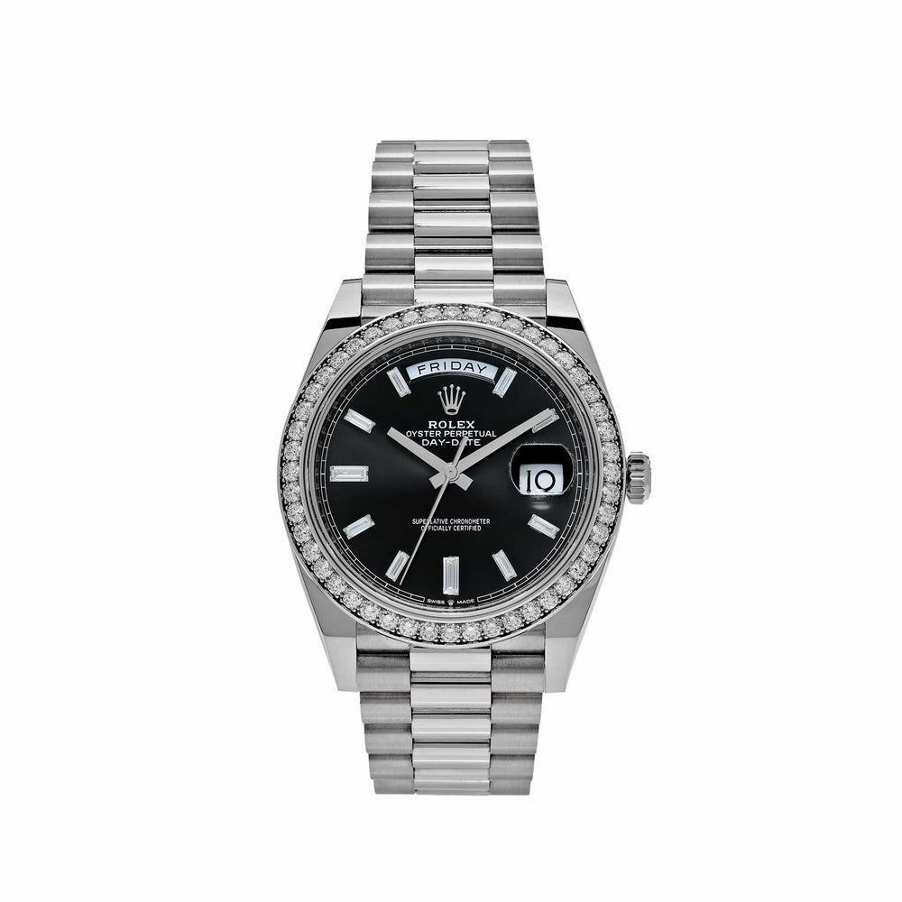 Rolex Day-Date 228349RBR White Gold Black Dial Diamond Bezel (2021) - View 13