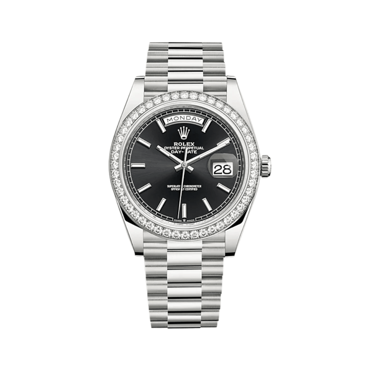 Rolex Day-Date 228349RBR White Gold Diamond Bezel Black Dial (2024) - View 13