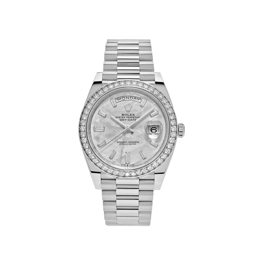 Rolex Day-Date 228349RBR White Gold Meteorite Dial Diamond Set - View 4
