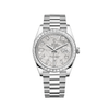 Rolex Day-Date 228396TBR Platino Bisel de Diamantes Esfera de Meteorito y Diamantes