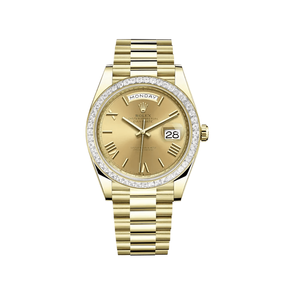Rolex Day-Date 228398TBR Yellow Gold Diamond Bezel Champagne Dial - View 2