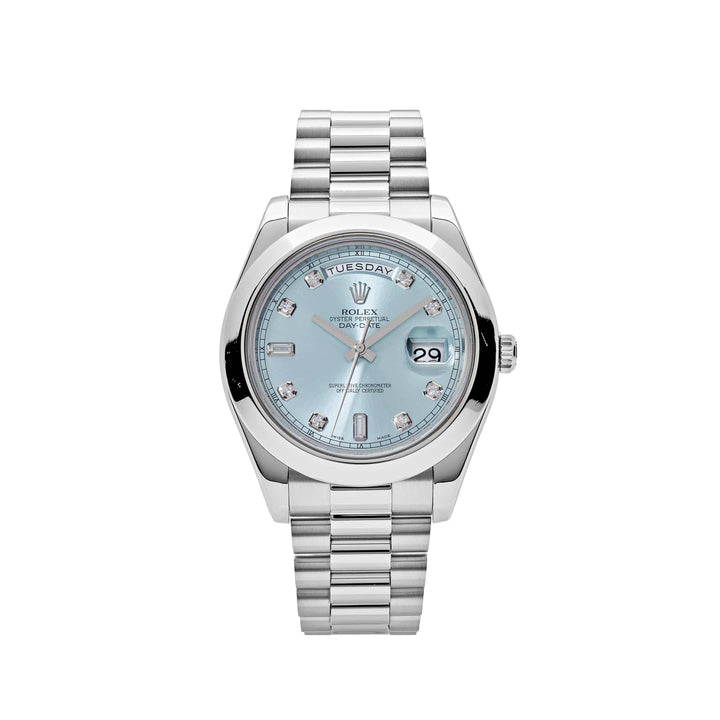 Rolex Day-Date II 218206 Platinum Blue Diamond Dial - View 13