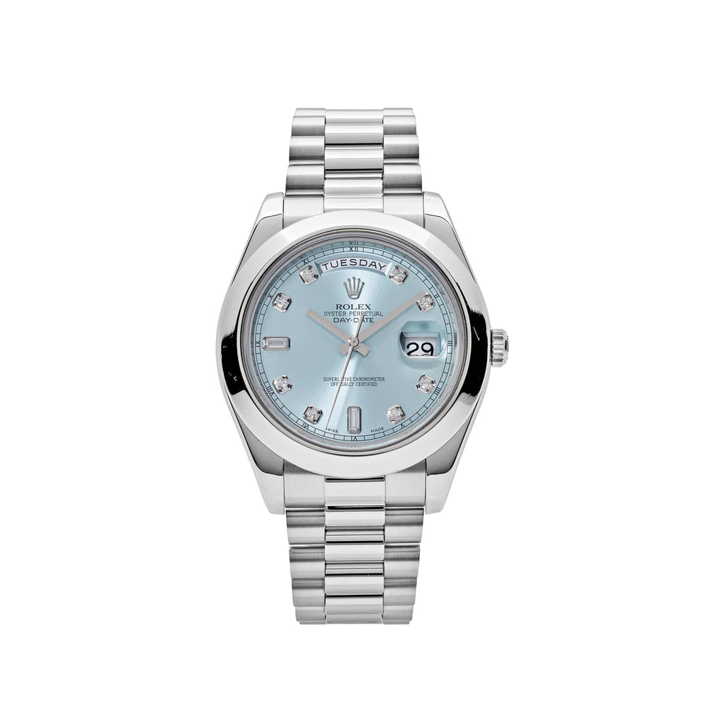 Rolex Day-Date II 218206 Platinum Blue Diamond Dial - View 13