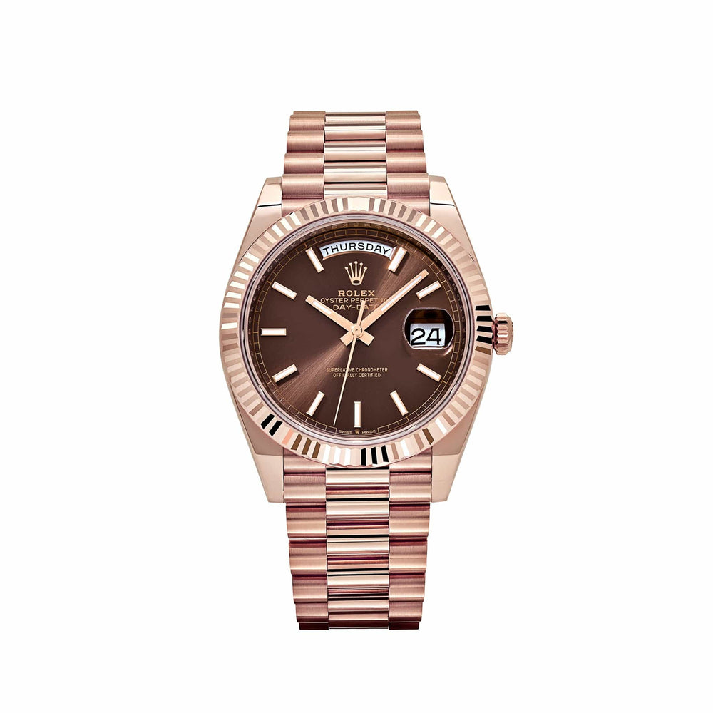 Rolex Day-Date Reference 228235 Rose Gold Chocolate Dial (2024) - View 13