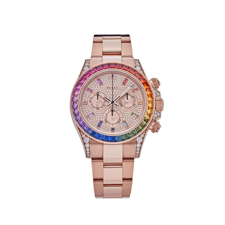 Rolex Daytona 116595RBOW 'Rainbow' Rose Gold Pave Diamond Dial Sapphire Bezel (2022) - View 13