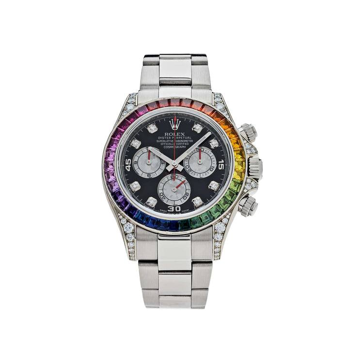 Rolex Daytona 116599RBOW 'Rainbow' White Gold Black Diamond Dial Sapphire Bezel - View 4