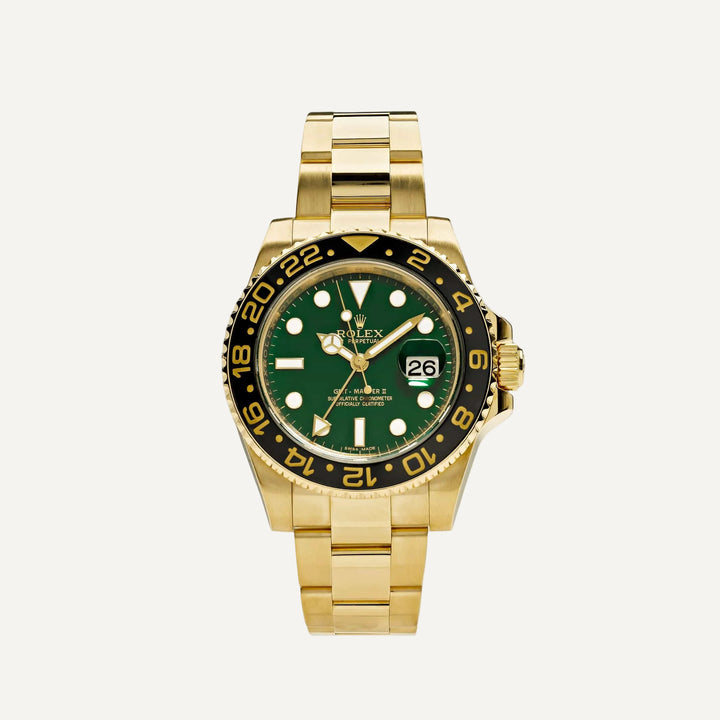 Rolex GMT-Master II 116718LN Yellow Gold Green Dial Black Bezel (2006) - View 6