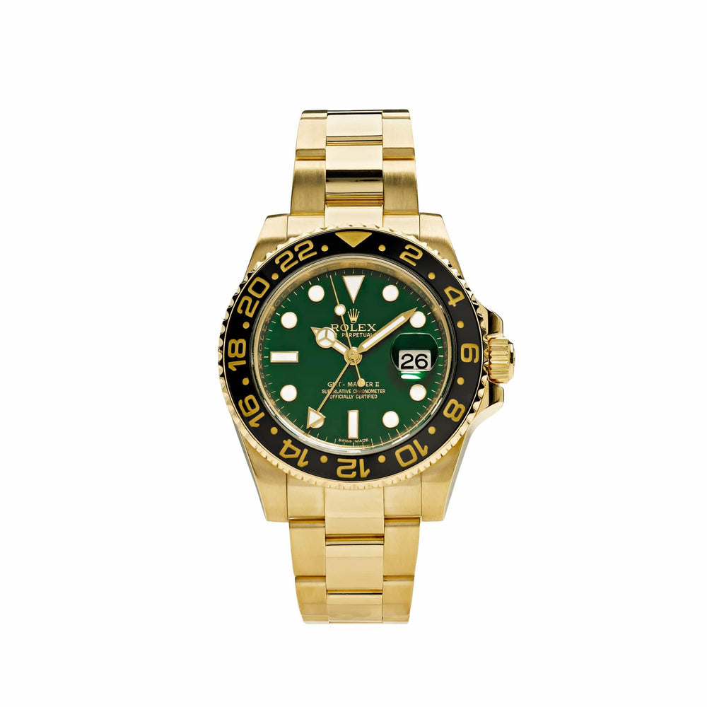 Rolex GMT-Master II 116718LN Yellow Gold Green Dial Black Bezel (2006) - View 6