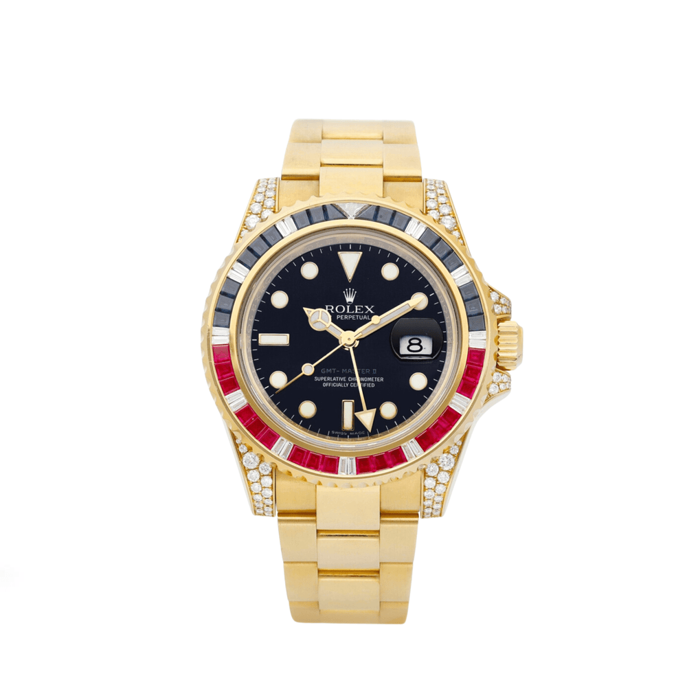 Rolex GMT-Master II 116758SARU Yellow Gold Black Dial - View 2