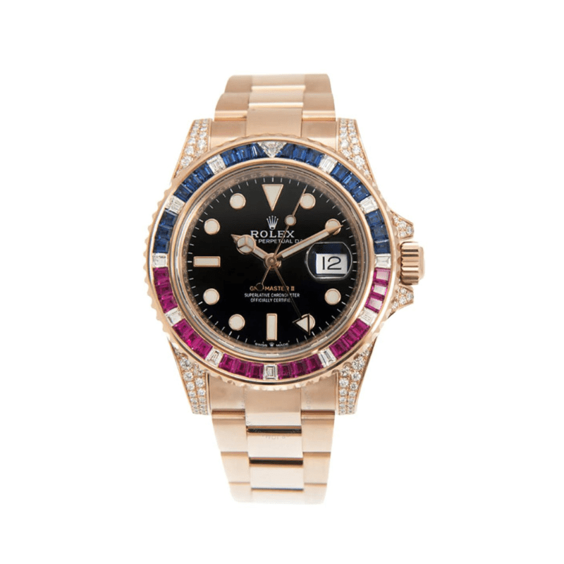 Rolex GMT-Master II 126755SARU 'SARU' Rose Gold Black Dial Diamond Bezel - View 4