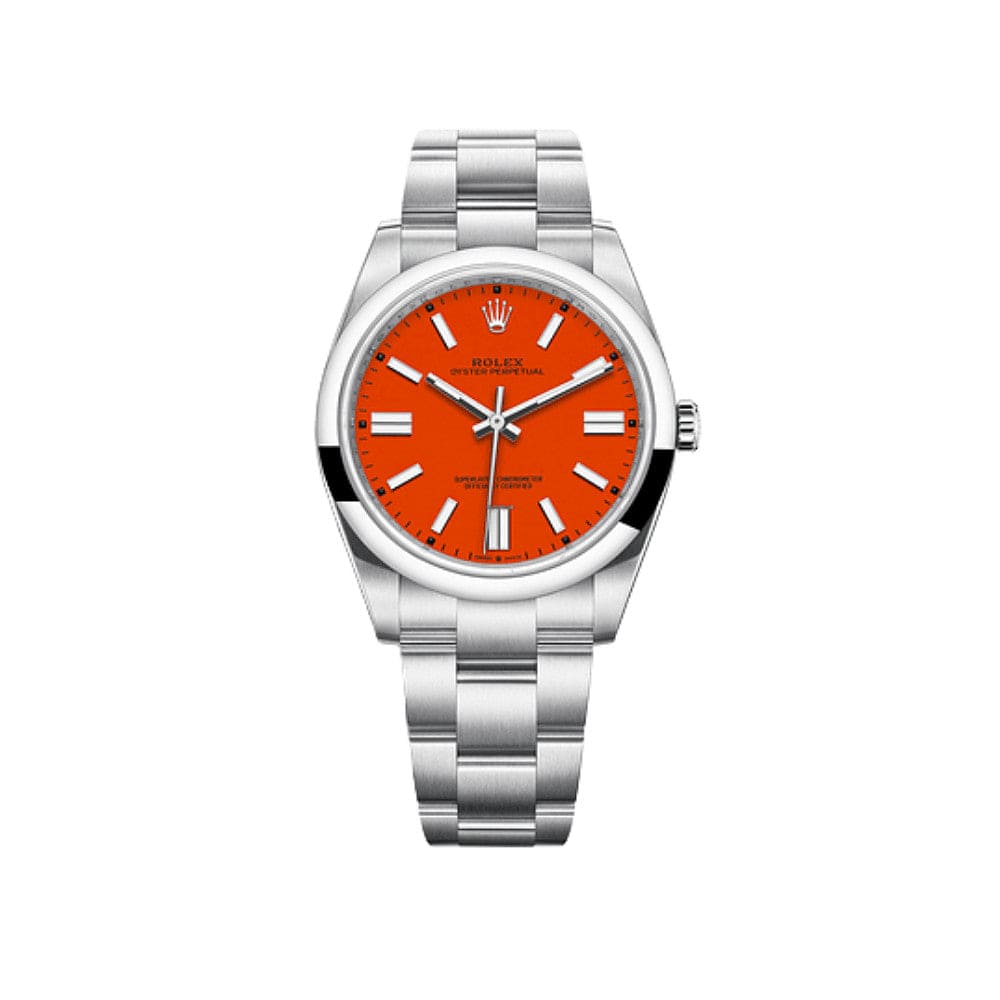 Rolex Oyster Perpetual 126000 Stainless Steel Coral Red Dial - View 10