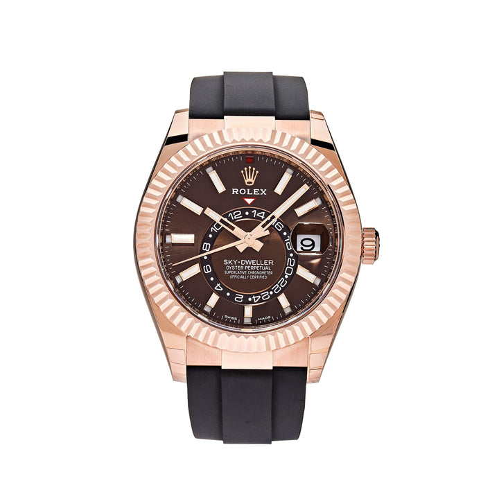 Rolex Sky-Dweller 336235 Rose Gold Brown Chocolate Dial Oysterflex - View 8