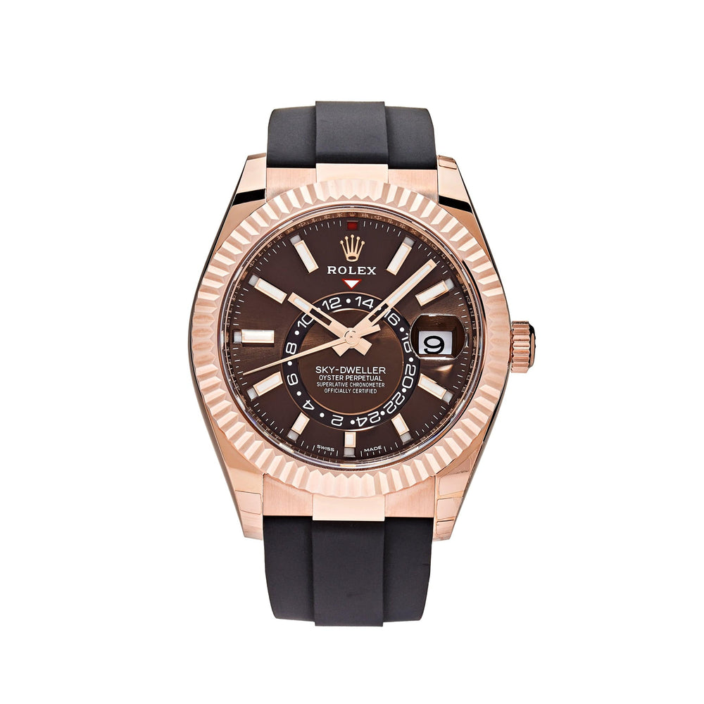 Rolex Sky-Dweller 336235 Rose Gold Brown Chocolate Dial Oysterflex - View 8