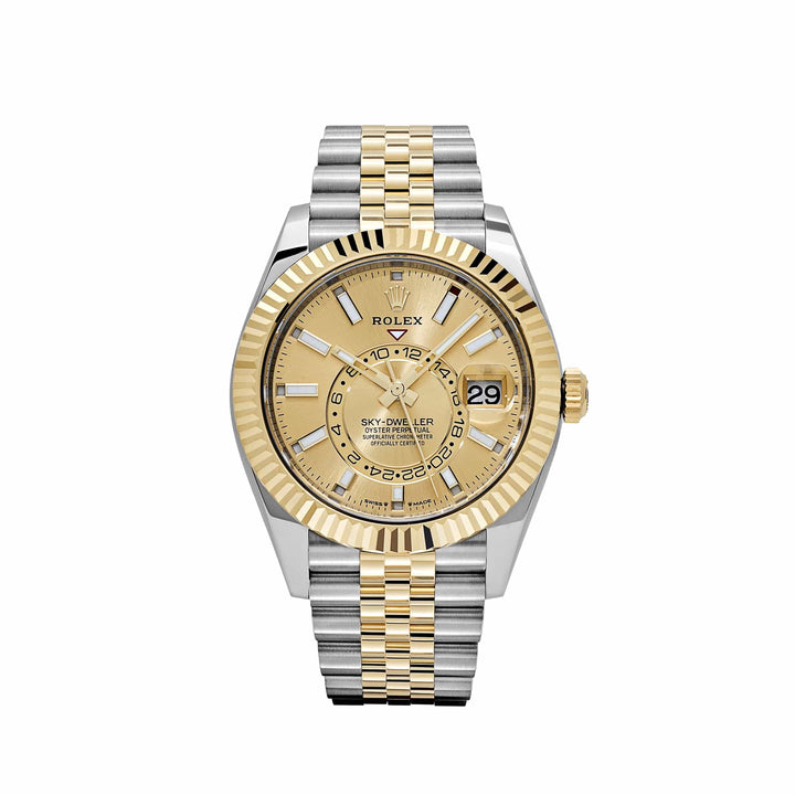Rolex Sky-Dweller 336933 Stainless Steel Yellow Gold Jubilee Champagne Dial (2025) - View 13
