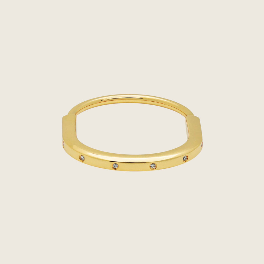 Tiffany & Co. Lock Bangle in Yellow Gold with Diamond Accents 70185407 - View 3
