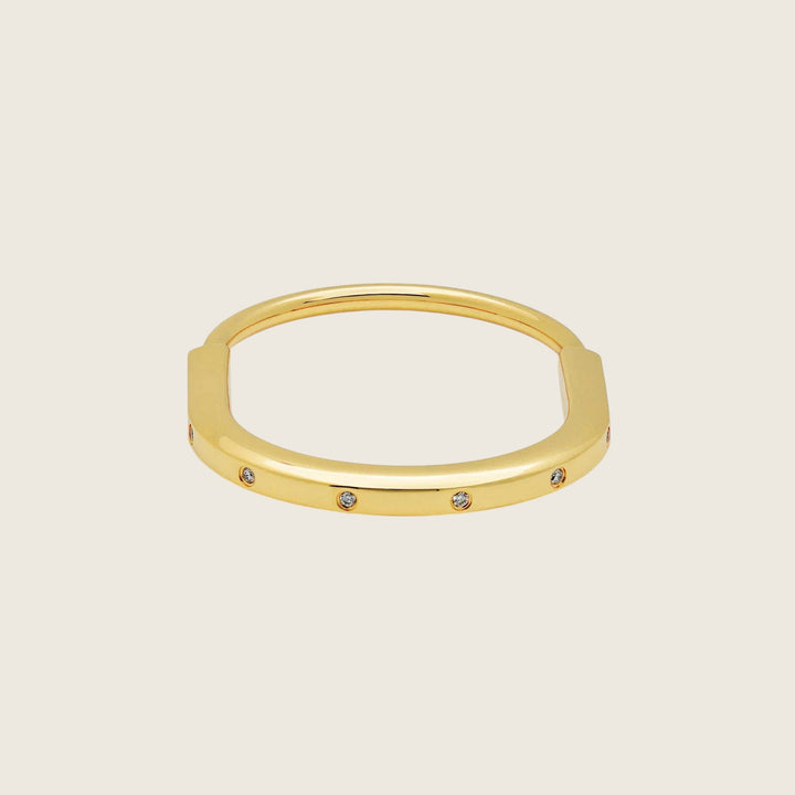Tiffany & Co. Lock Bangle in Yellow Gold with Diamond Accents 70185407 - View 3